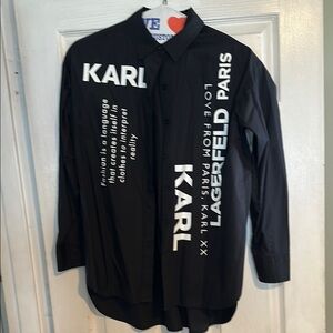 Karl Lagerfeld Black Graphic Shirt